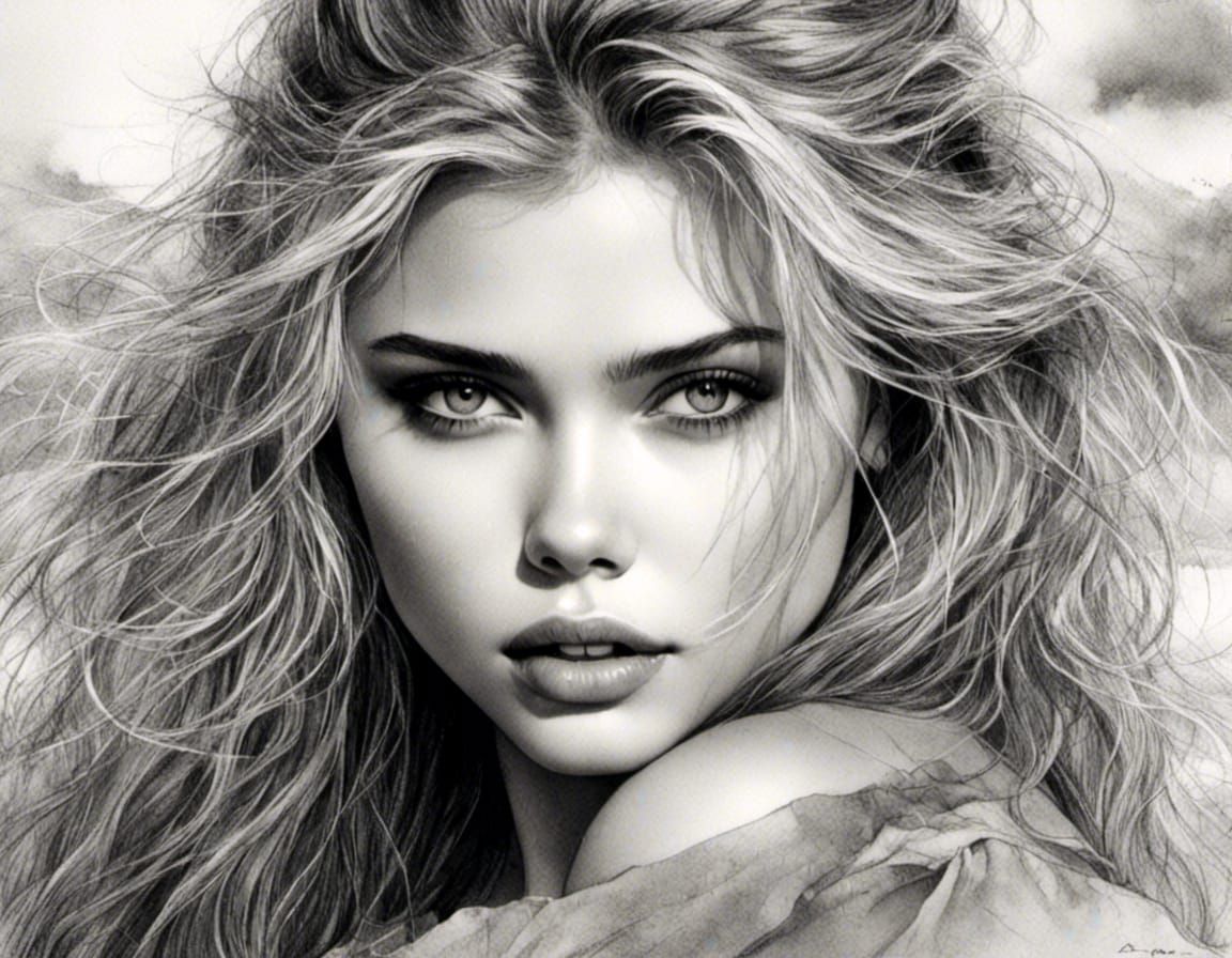 Hyperrealistic Portrait of Chloë Grace Moretz on Beach