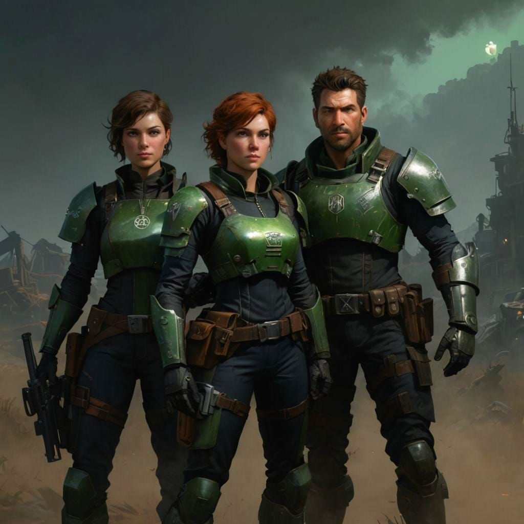 Reilly's Rangers in Green Armour, Detailed Portrait