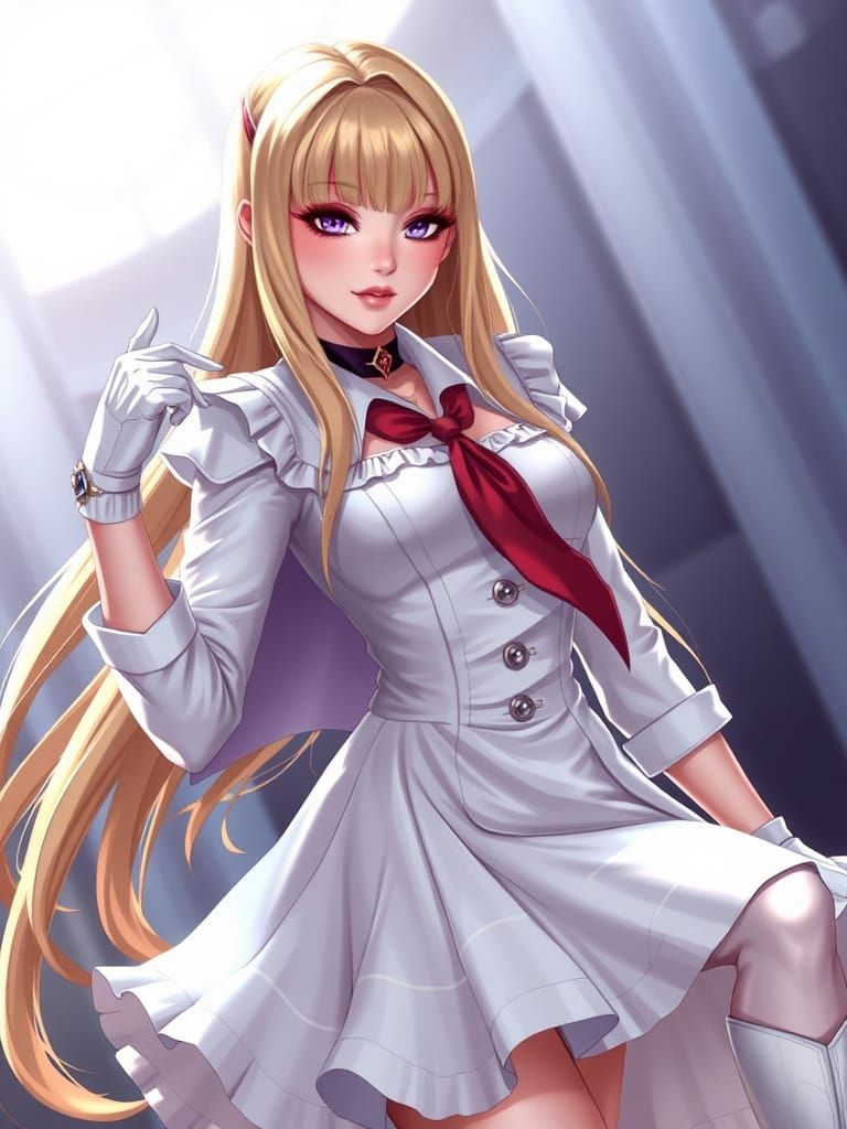 Tekken's Emilie de Rochefort in White Outfit