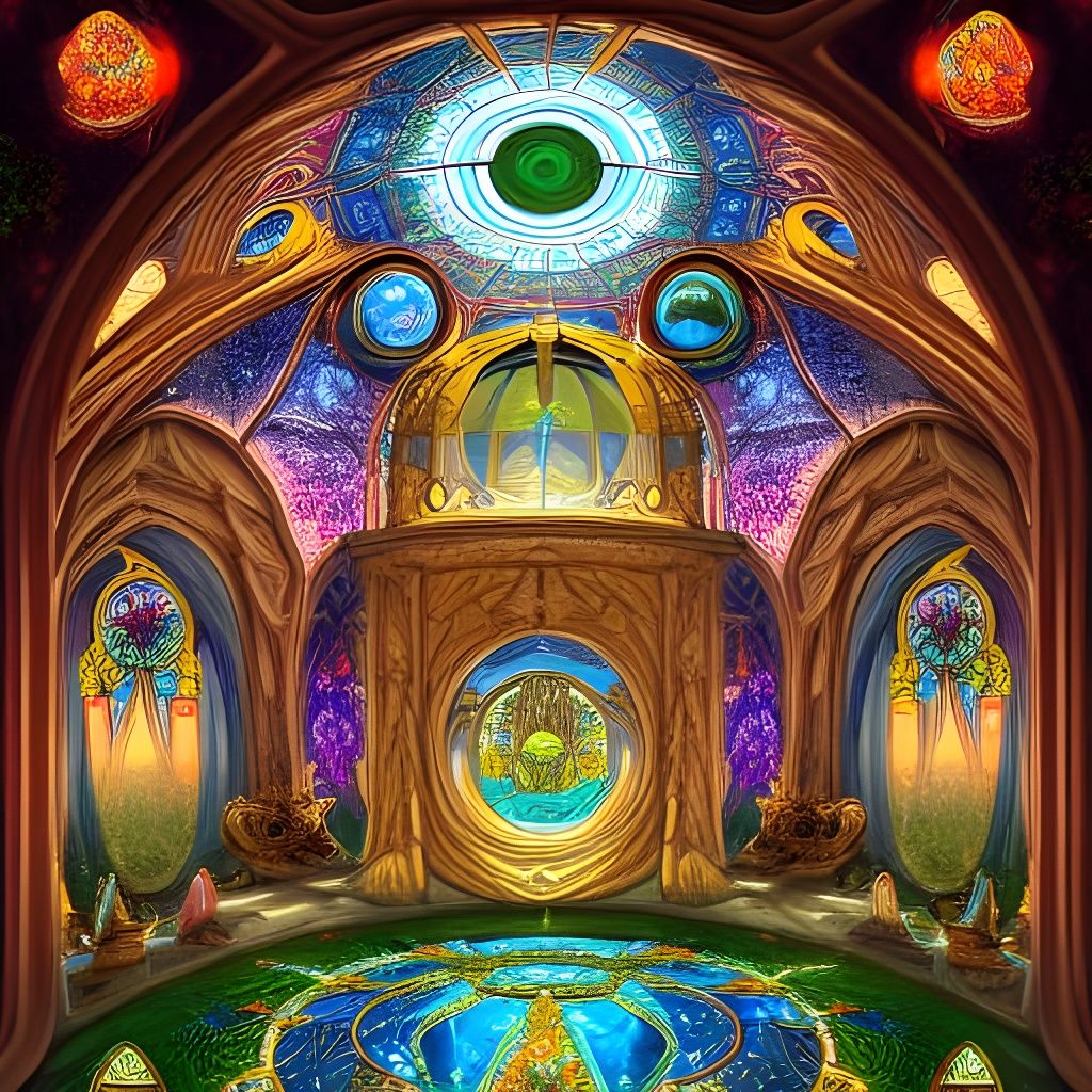 Crystal Gaia Temple: Spiritual Awakening in Pop Art