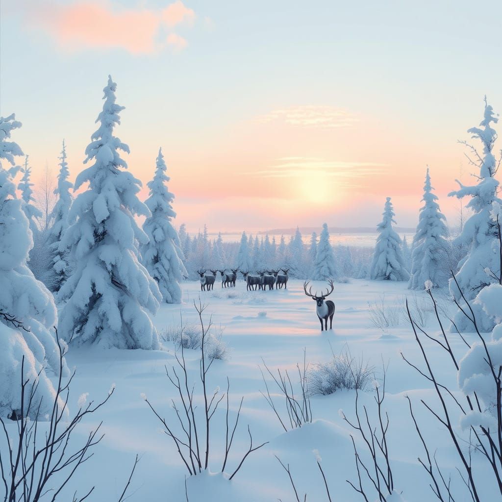 Winter Landscape in Gentle Impressionist Style