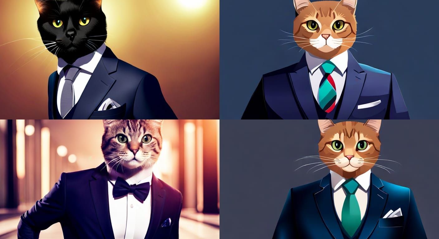 Business Cat in Suit Ready for Tour Guiding