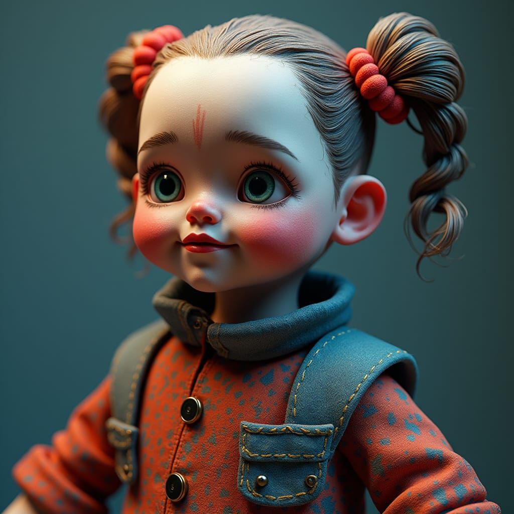 Alt Emo Doll in Detailed Matte Painting Style