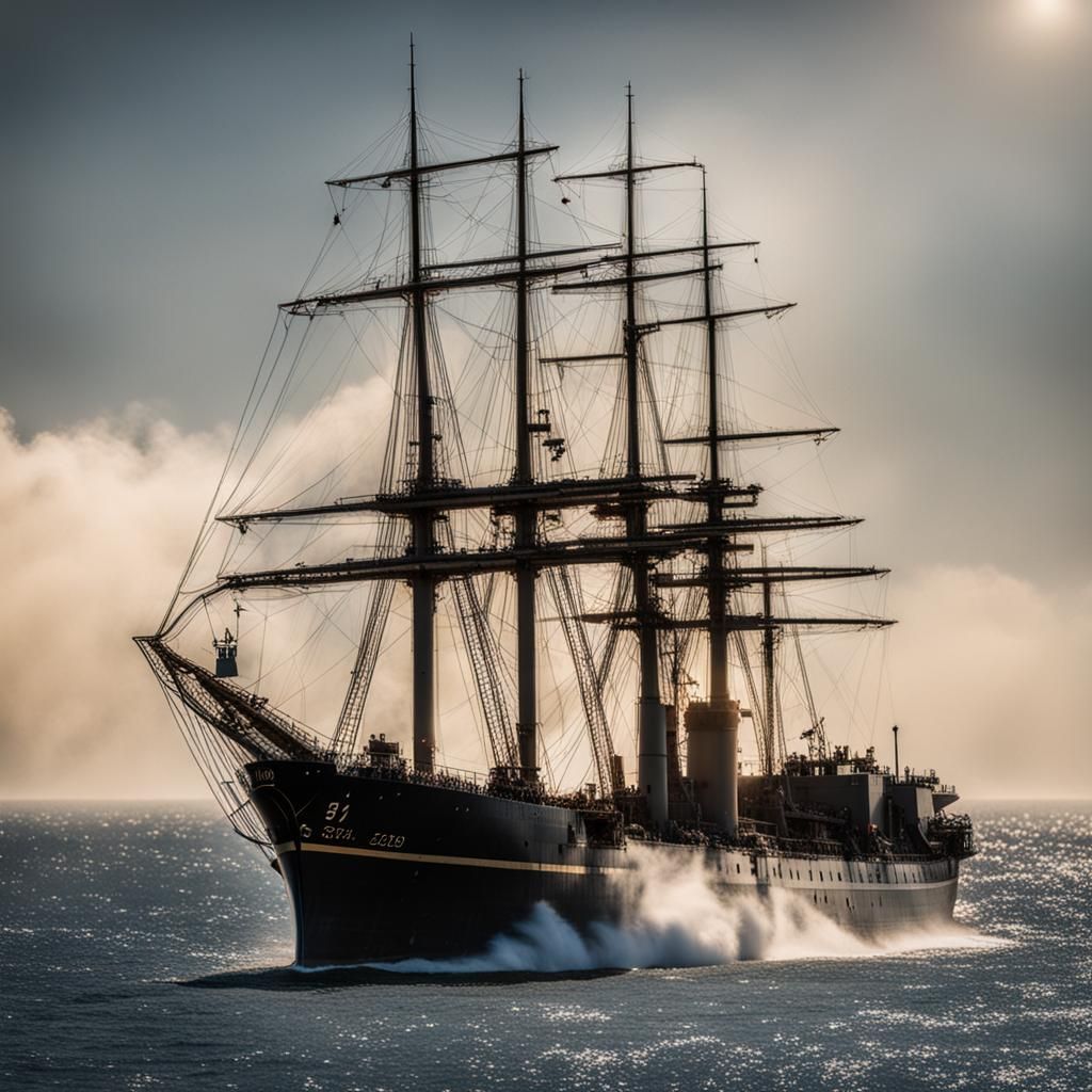 Titanic-Era Ship Sinking in the Sea