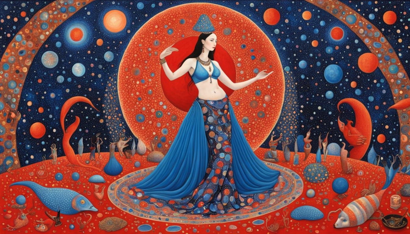 Psychedelic Sacred Geometry Utopia in Hieronymus Bosch Style