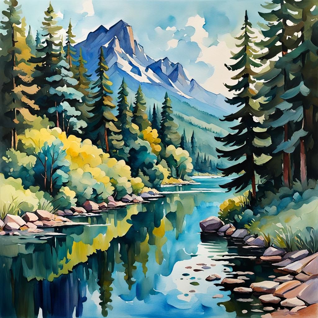 Poet's Struggle: Gouache and Watercolor Impressionism