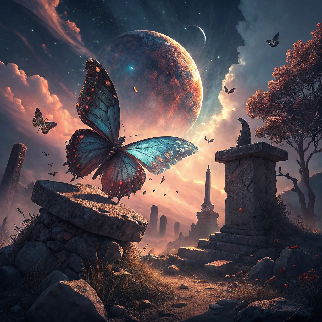 Iridescent Butterfly Triggers Planetary Cataclysm