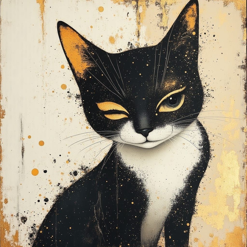 Feline Goddess in Oil Painting Style