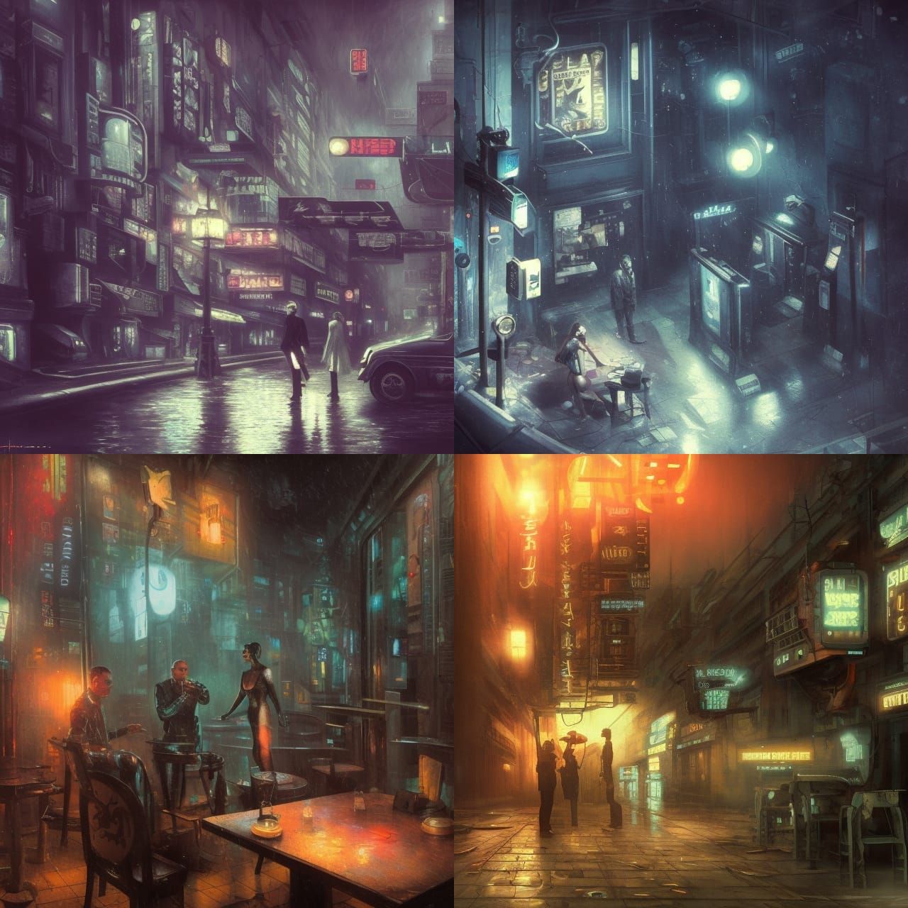 Blade Runner Voight-Kampff Test in Cyberpunk Film Noir