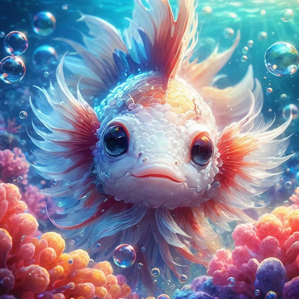 Mythical Fish Portrait in Anime Art Style