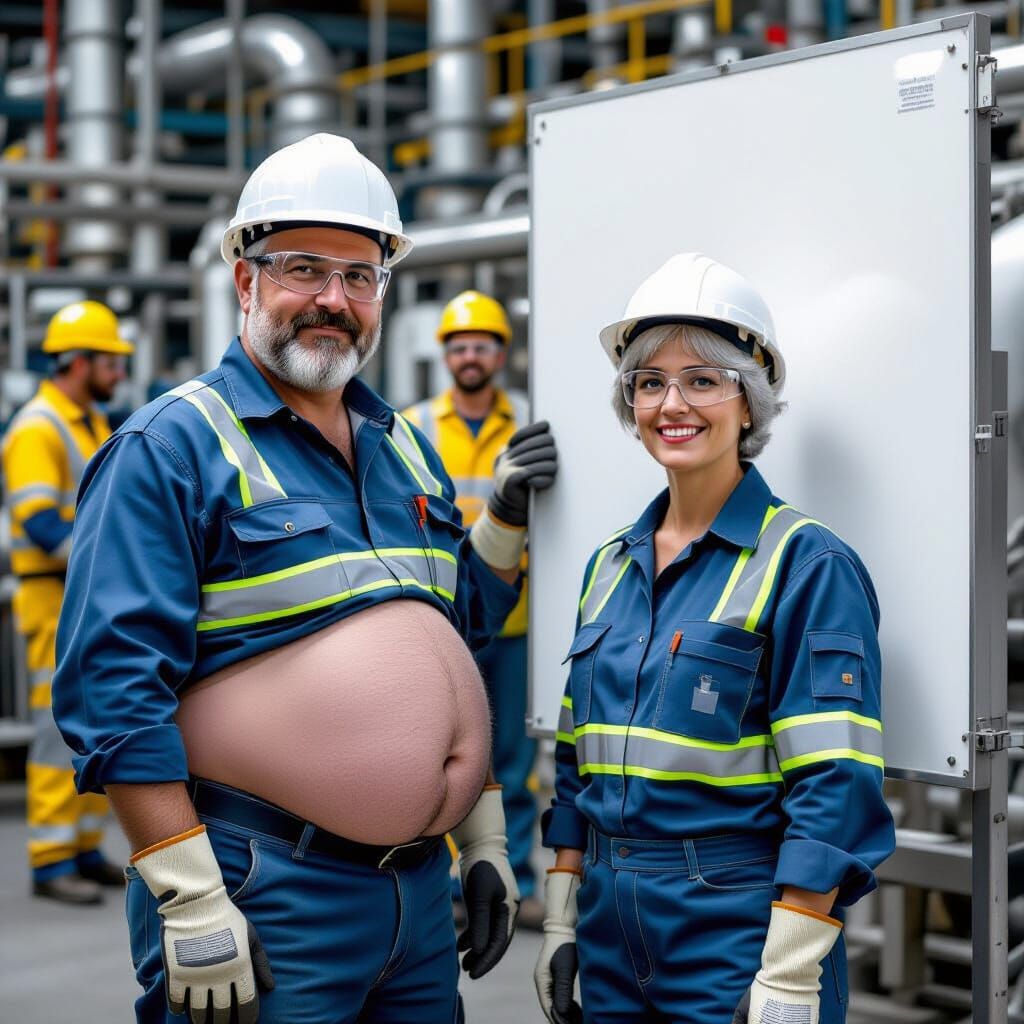 When you ask for a slightly chubby guy in a work jumpsuit an...