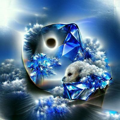 Blue Crystal Yin Yang Diamond Graphic