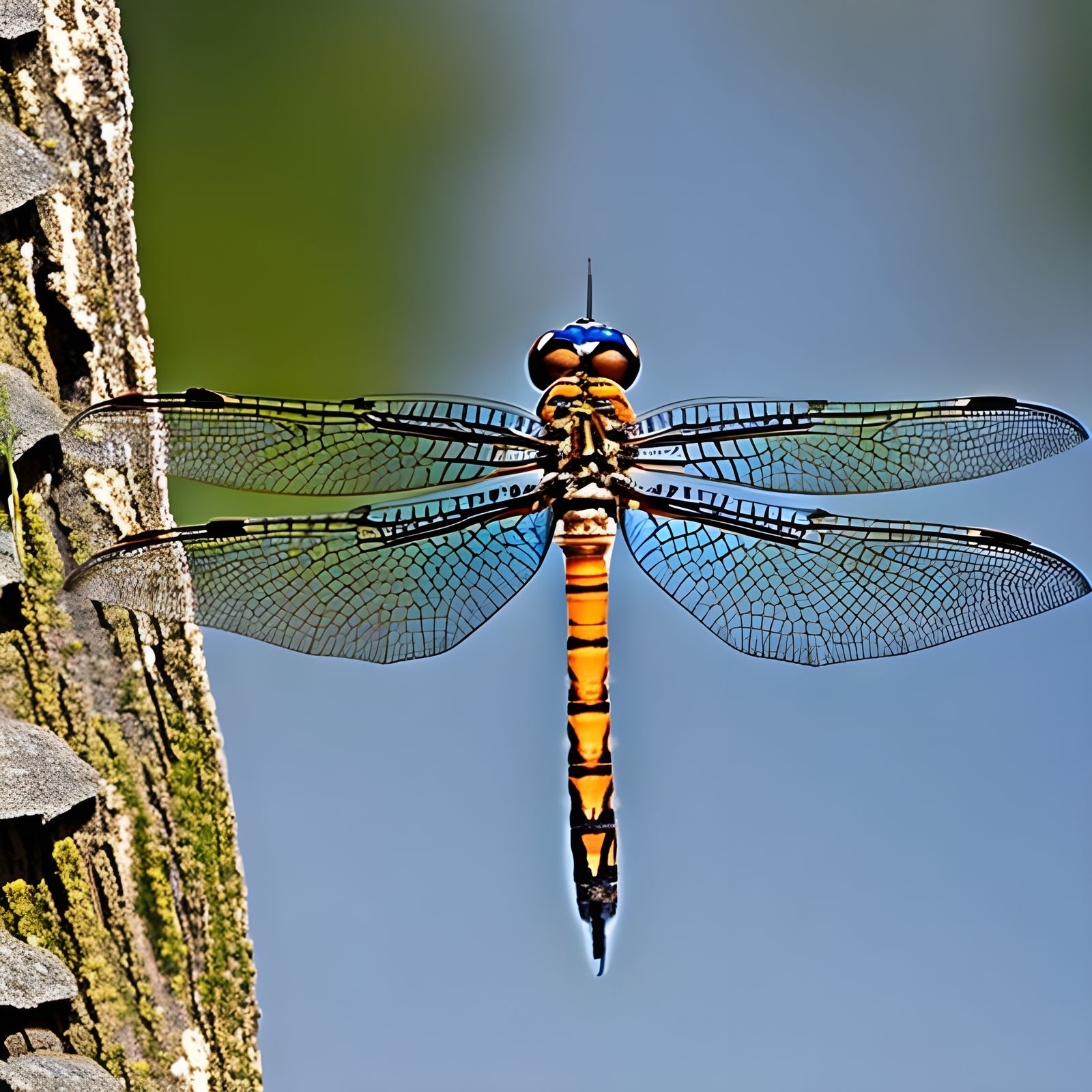 Colorful Dragonfly in Nature, Full Shot