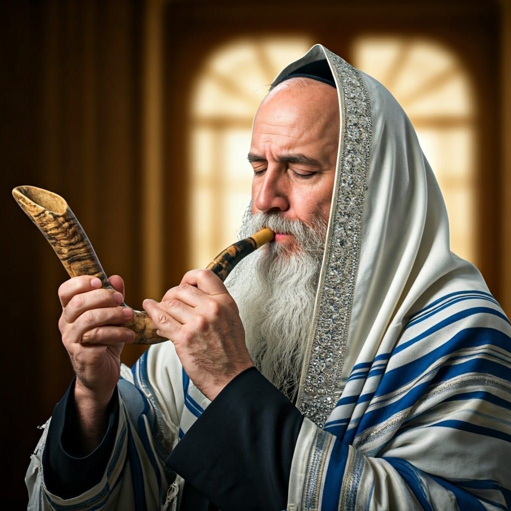 Orthodox Jew in Devotion, Captured in Diamond Mosaic