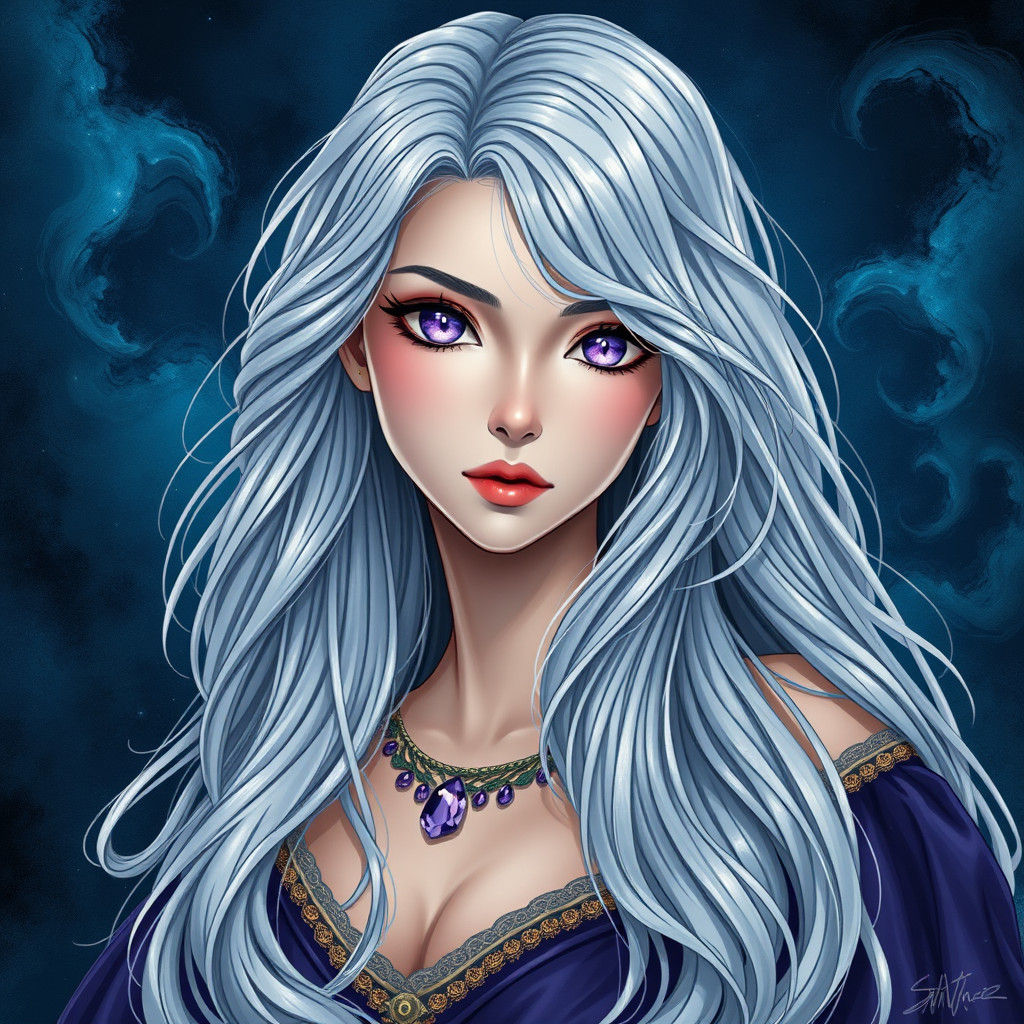 Anime-Inspired Regal Woman in Renaissance Style