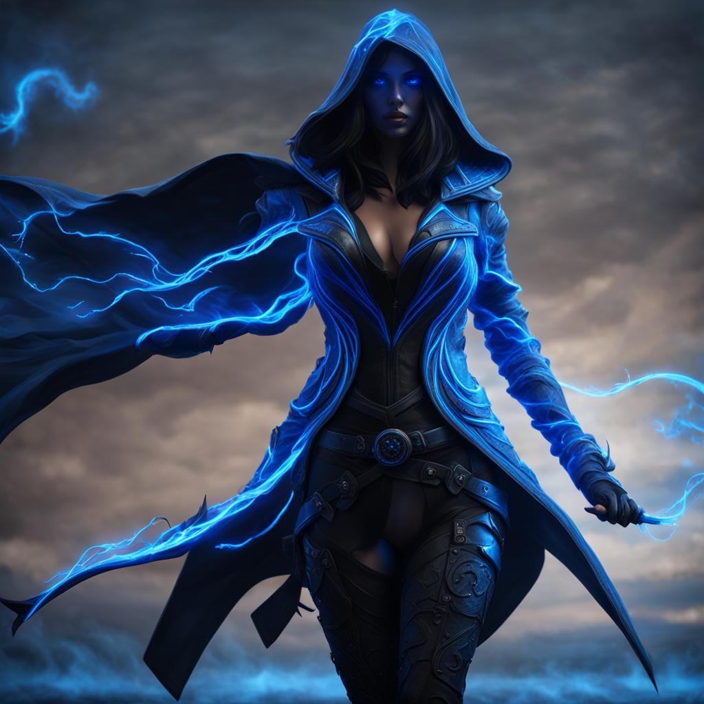 Electric Blue Reaper Assassin in High Quality CGI