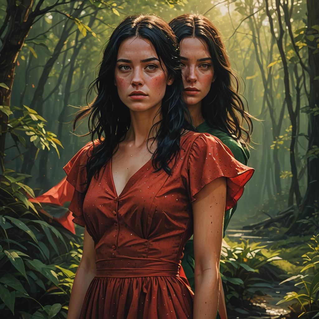 Portrait of a Woman in Red Dress