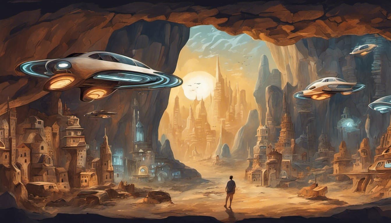 Futuristic City in a Cave