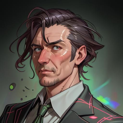 Eccentric Genius Portrait by Rutkowski, Artgerm, and Mucha