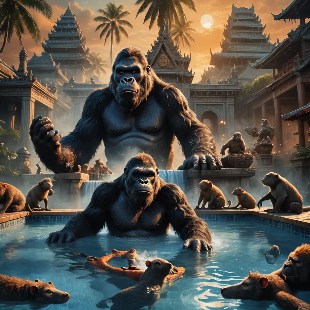 King Kong Thai Massage by Rats: Fauvist Concept Art