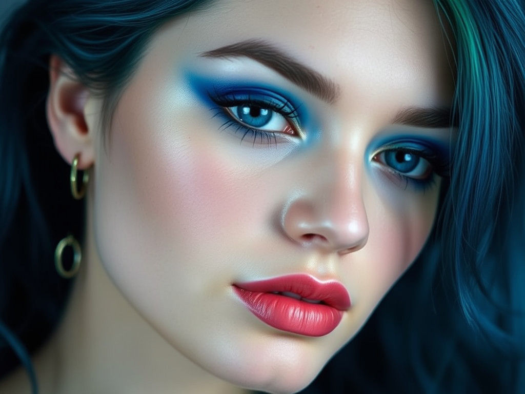 Abstract Tornadic Design in Blue and Teal