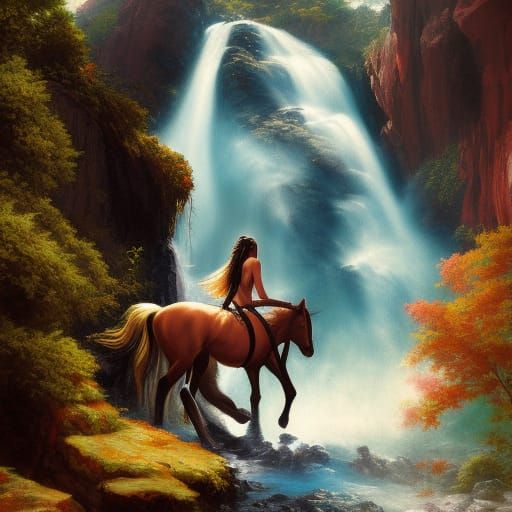Female Centaur in a peaceful environment