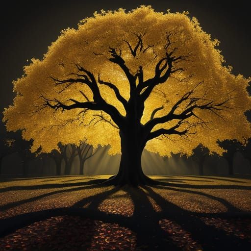 Tree of Life: Symbolist Art in Golden Light