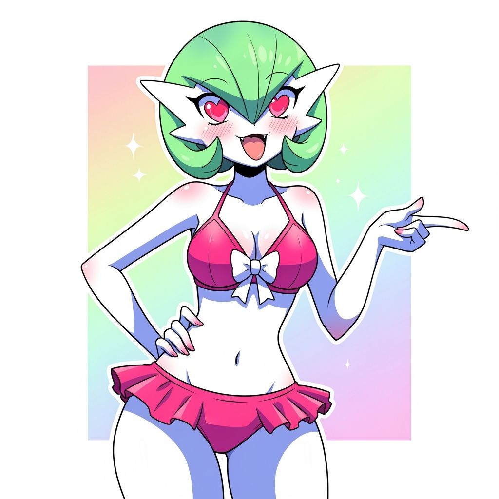 Gardevoir in Pink Bikini Anime Style