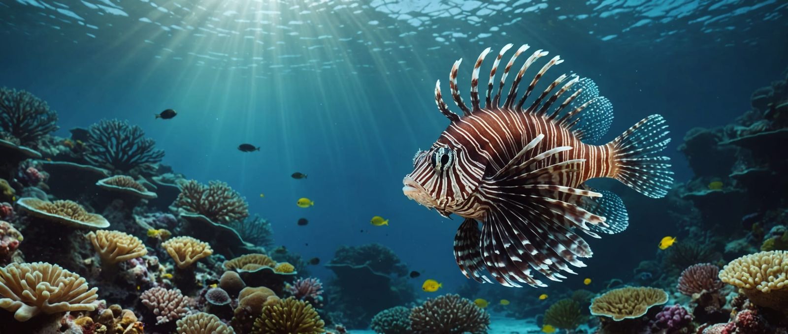 Lionfish in Coral Reef: Digital Matte Painting