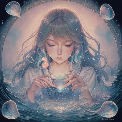 Taylor Swift as Phoenix Tarot Reader in Anime Style