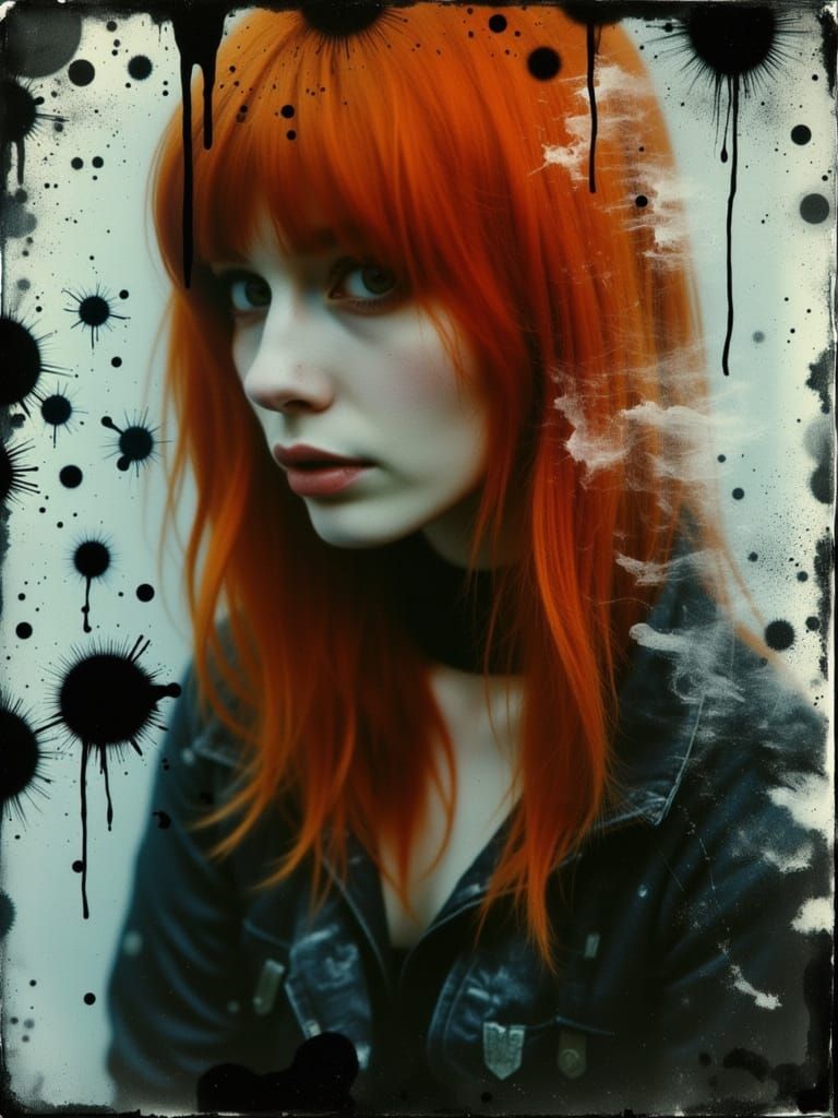 Gothic Portrait of a Woman in Ink Art Style