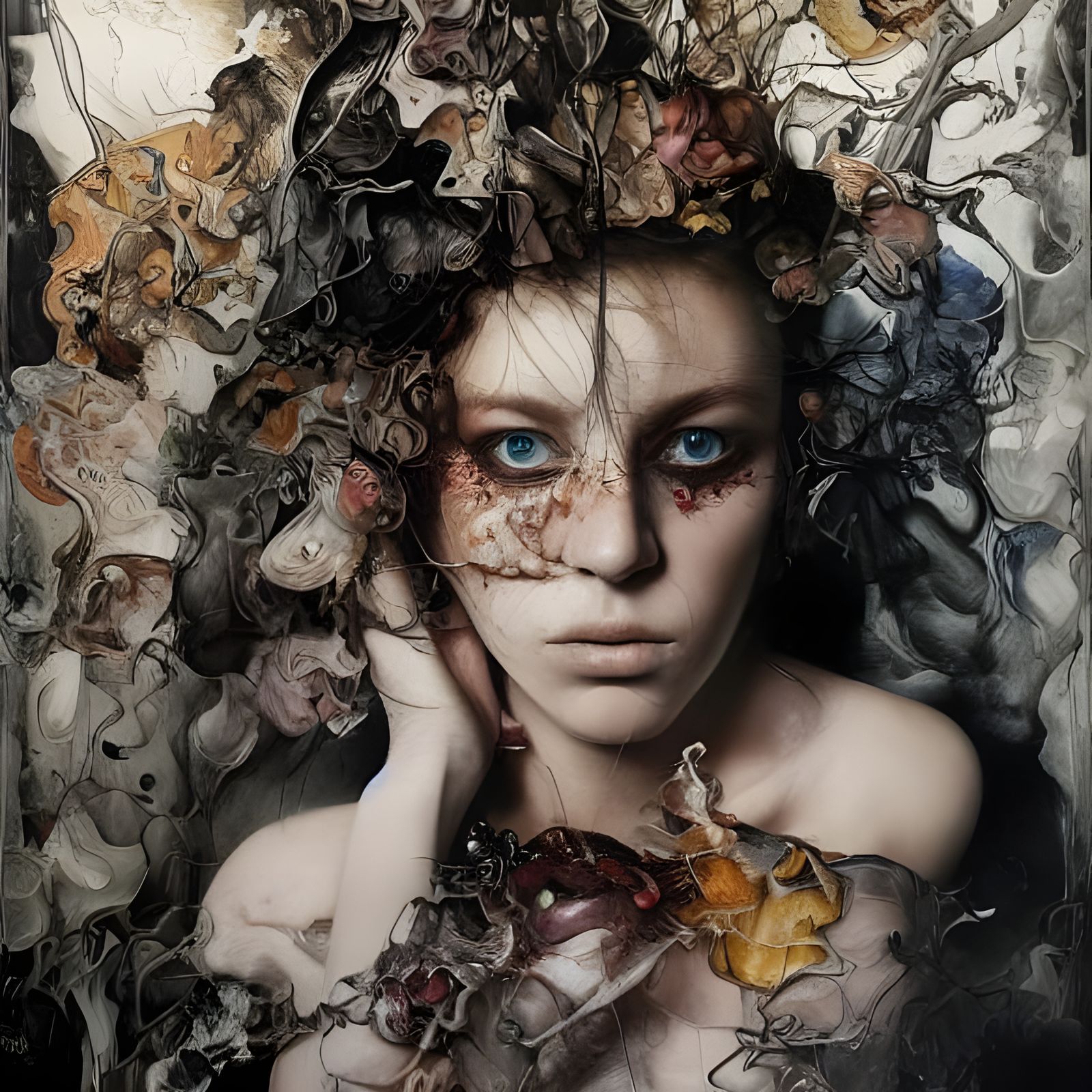 Eldritch Eyes: Hyperreal Digital Painting of Loneliness
