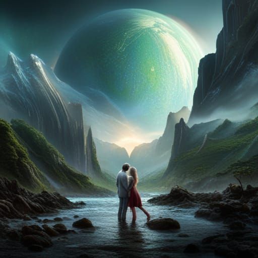 AI Falling in Love: Digital Matte Painting
