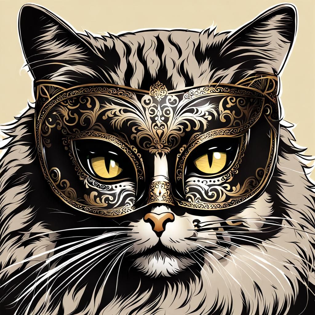 Cat in Masquerade Mask