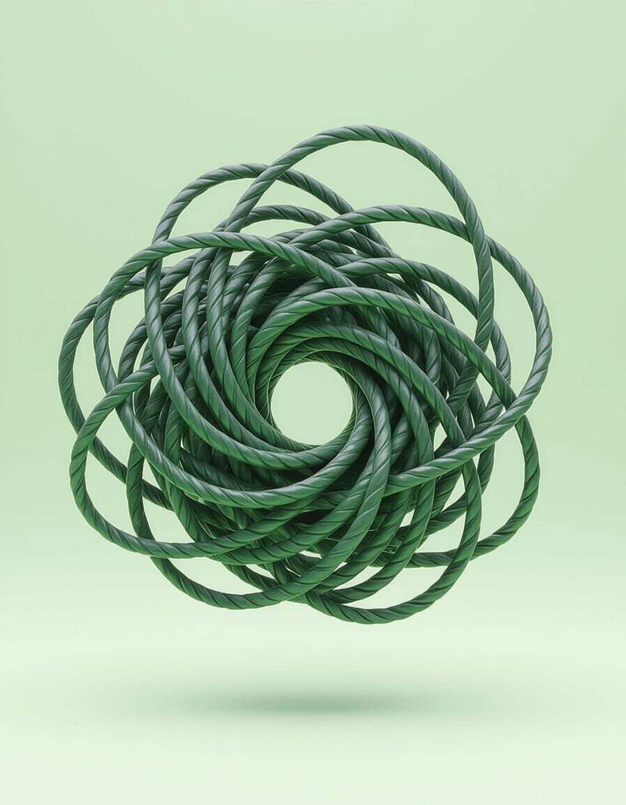 Hyperrealistic Wired Creation in Green, Silver, and Black
