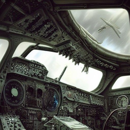 Fighter Plane Cockpit: Hyperdetailed Matte Fantasy Art