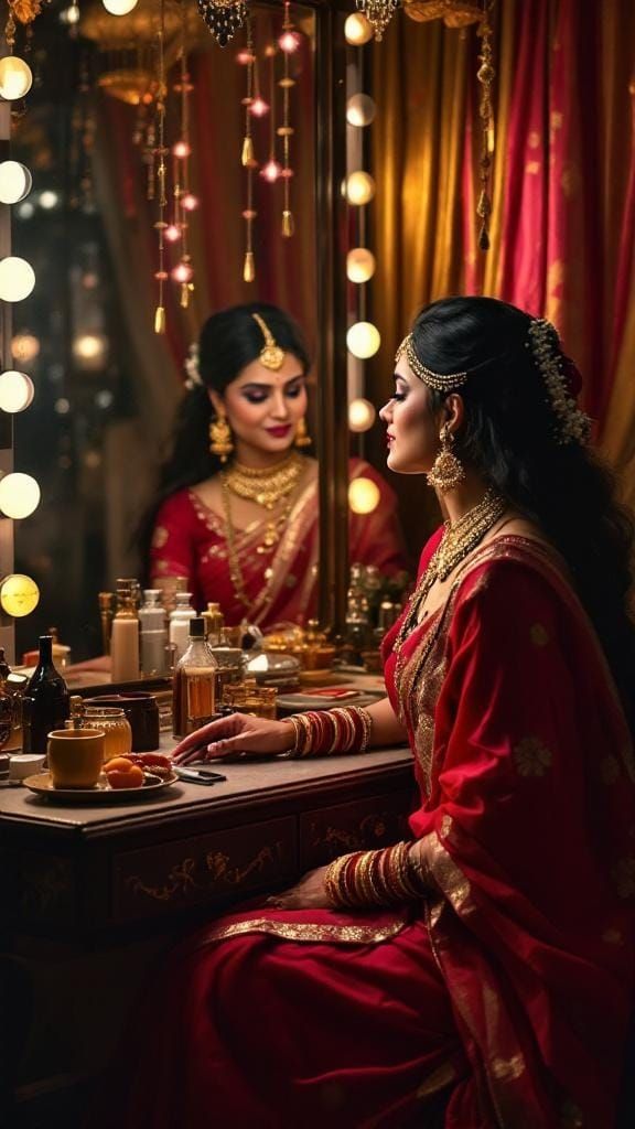 Indian Women in Sarees Getting Ready