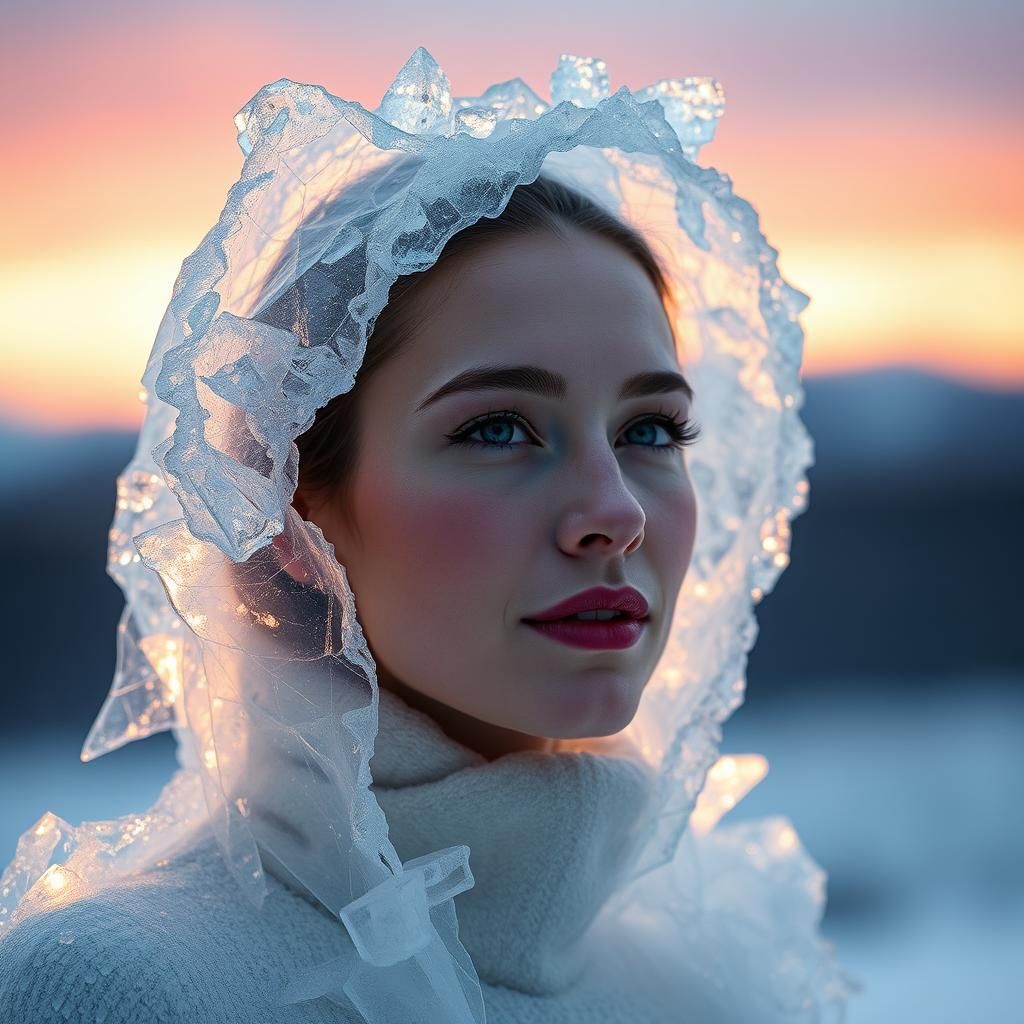 Icy Woman: A Crystallized Portrait