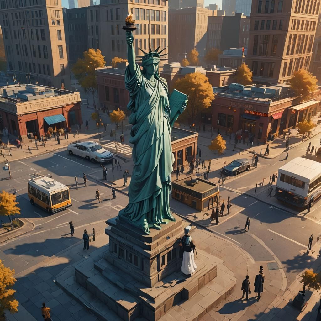 Statue of Liberty as Fantasy Art Concept