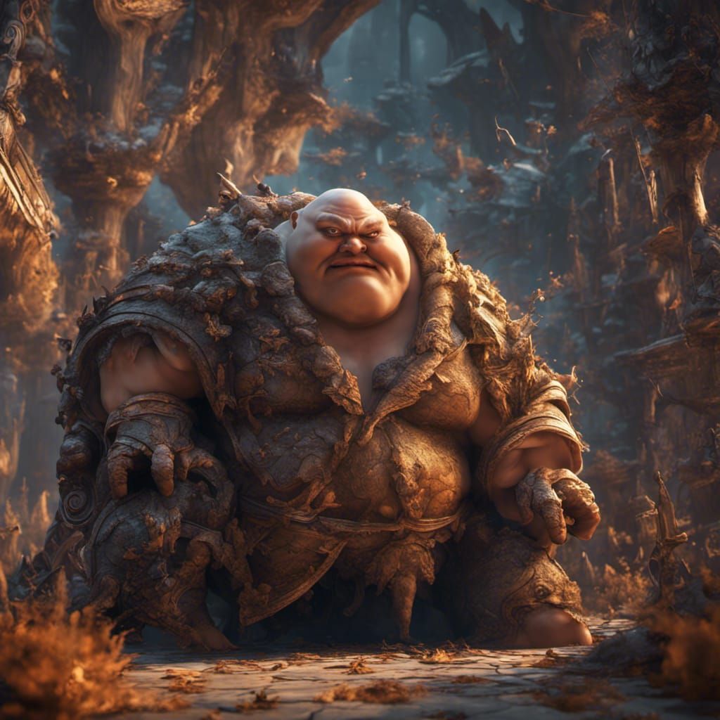 Detailed Matte Painting of a Fat Man