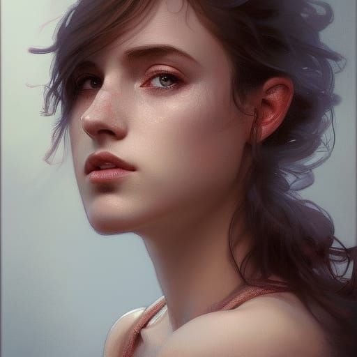 Detailed Portrait of a French Girl in Splash Art Style