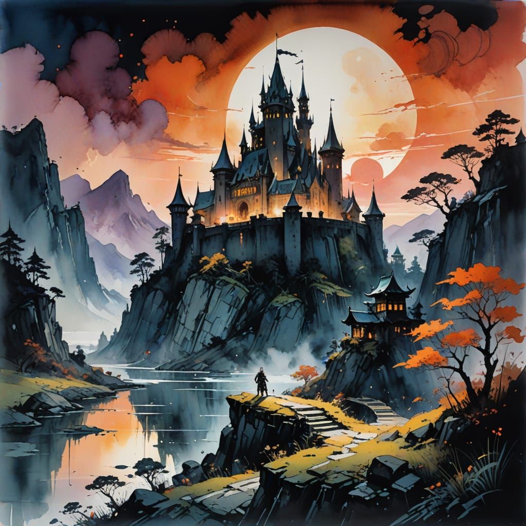 Midnight Castle Under BloodMoon