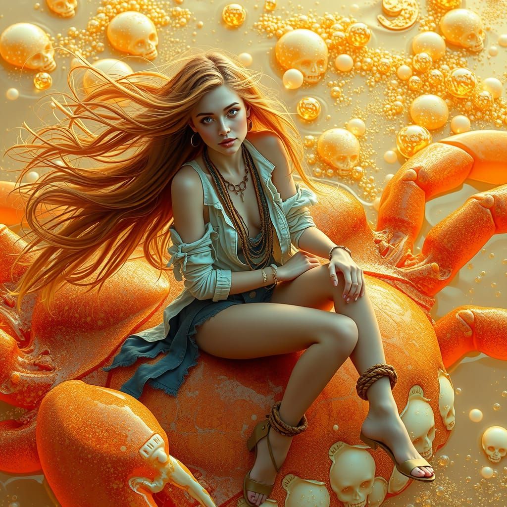 Gummy Crab Rider in Dreamlike Soda Sea