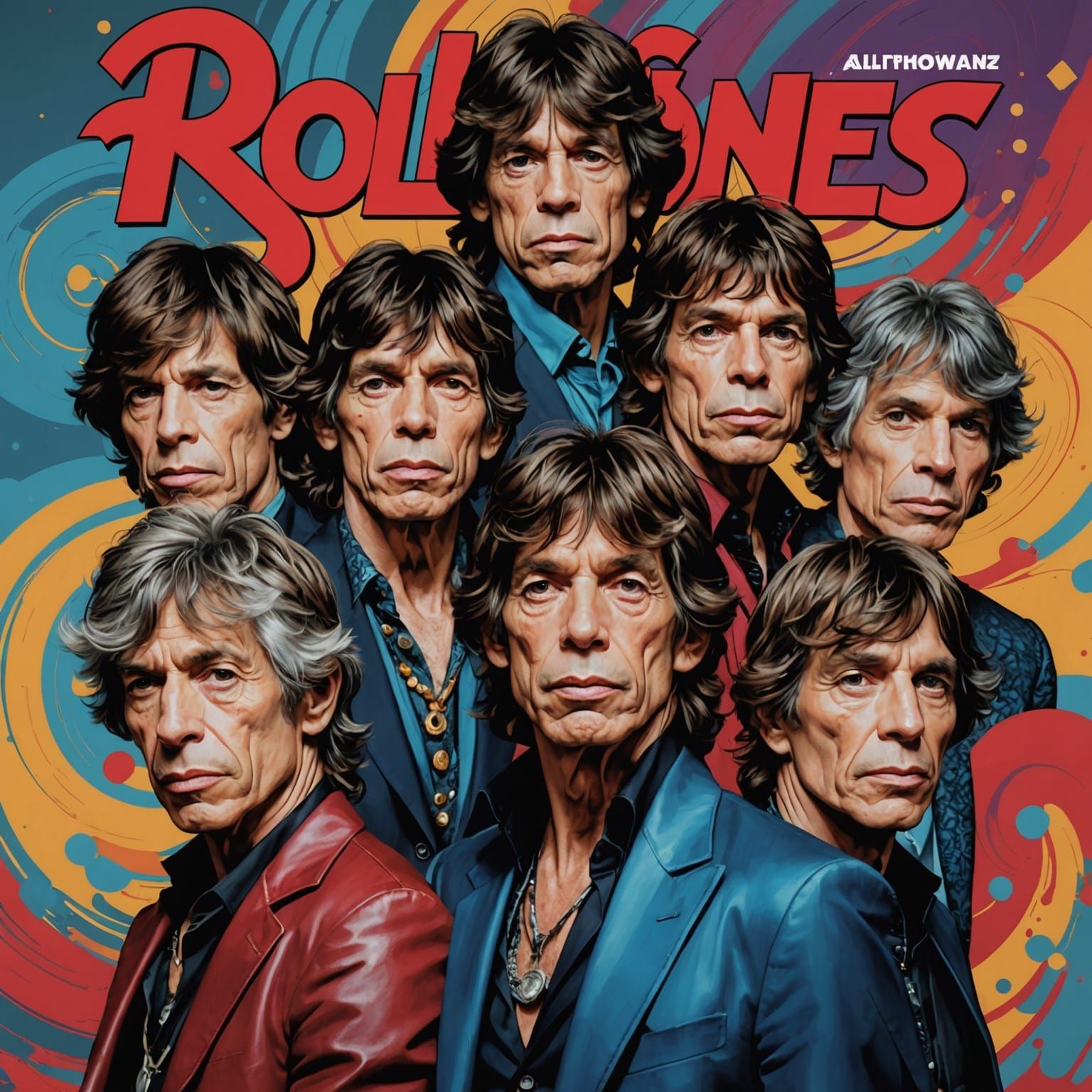 Mick Jagger Portrait Art Nouveau Magazine Cover