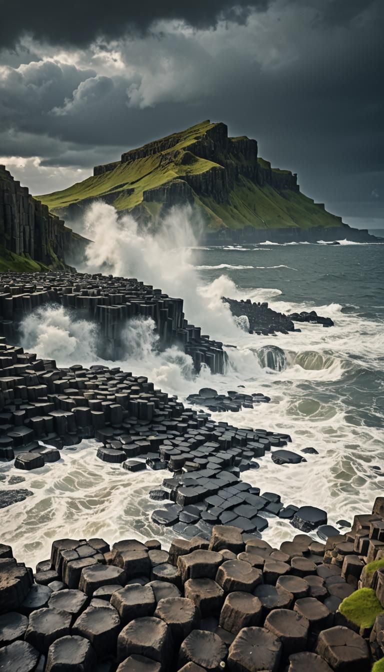 Giant's Causeway Under Stormy Skies