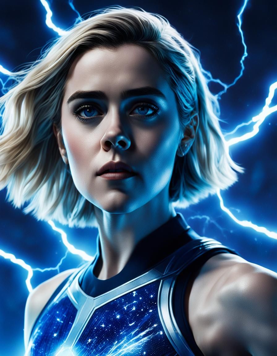 Saturn Girl as Telepathic Heroine in Comic Art Style