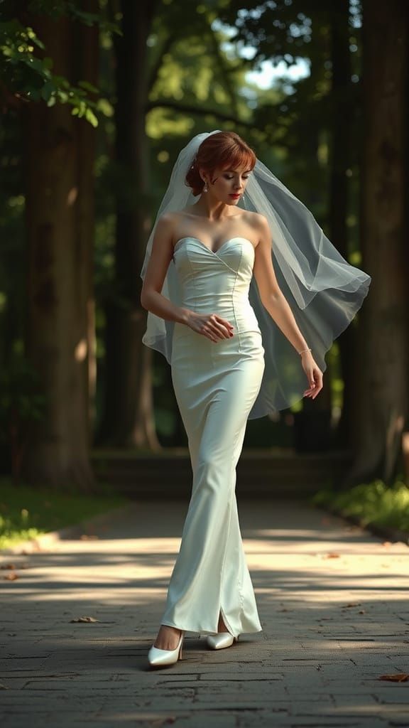 Crossdresser in Latex Wedding Dress: Digital Art