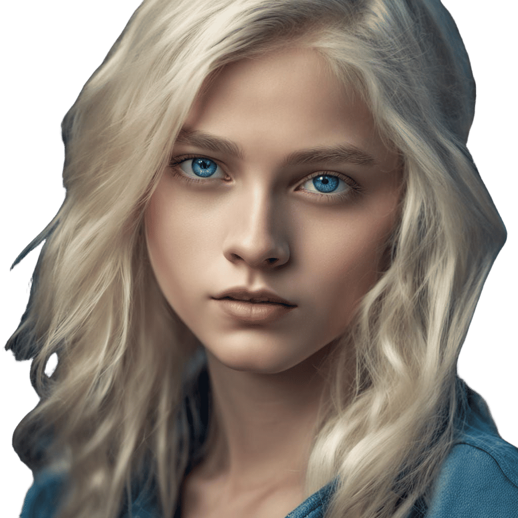Hyperrealistic Portrait of a Beautiful Blonde Girl