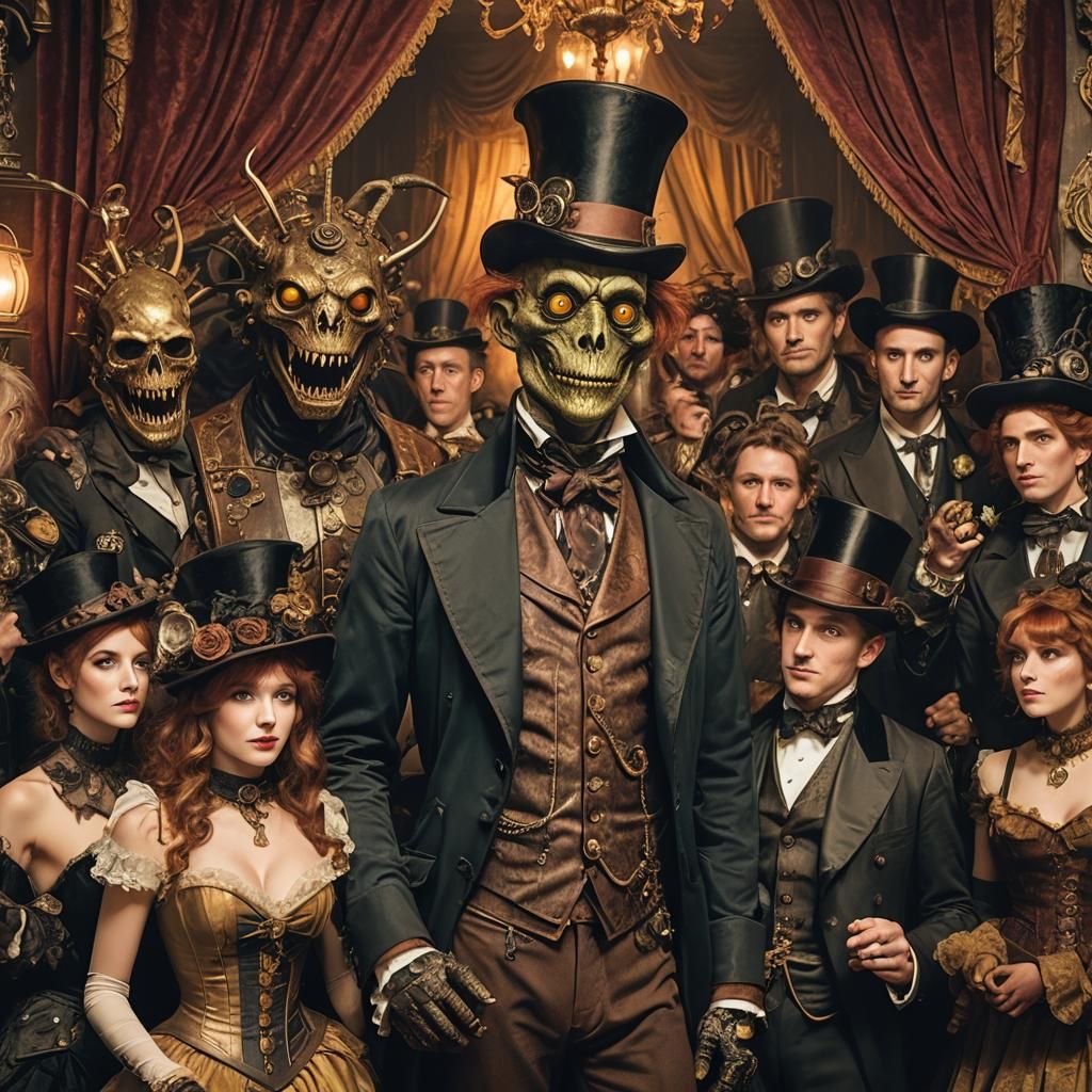 Steampunk Monsters Masquerade at Victorian Party