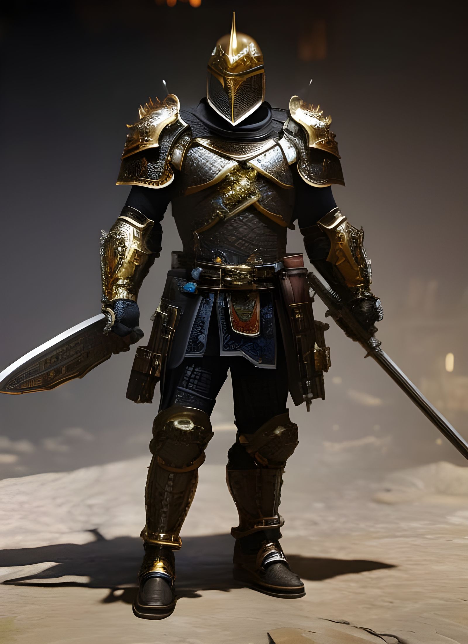 Paladin in ornate plate armor